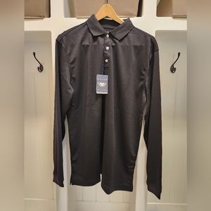 Mens long sleeve polo (Black)